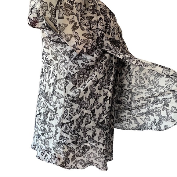 Classic Editions butterfly print short sleeved blouse  CUTE - Picture 6 of 11